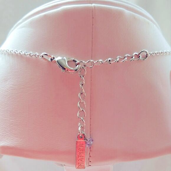 Vintage Napier Silver Tone Bead Necklace Signed Boho Beaded Hippie - Picture 5 of 6